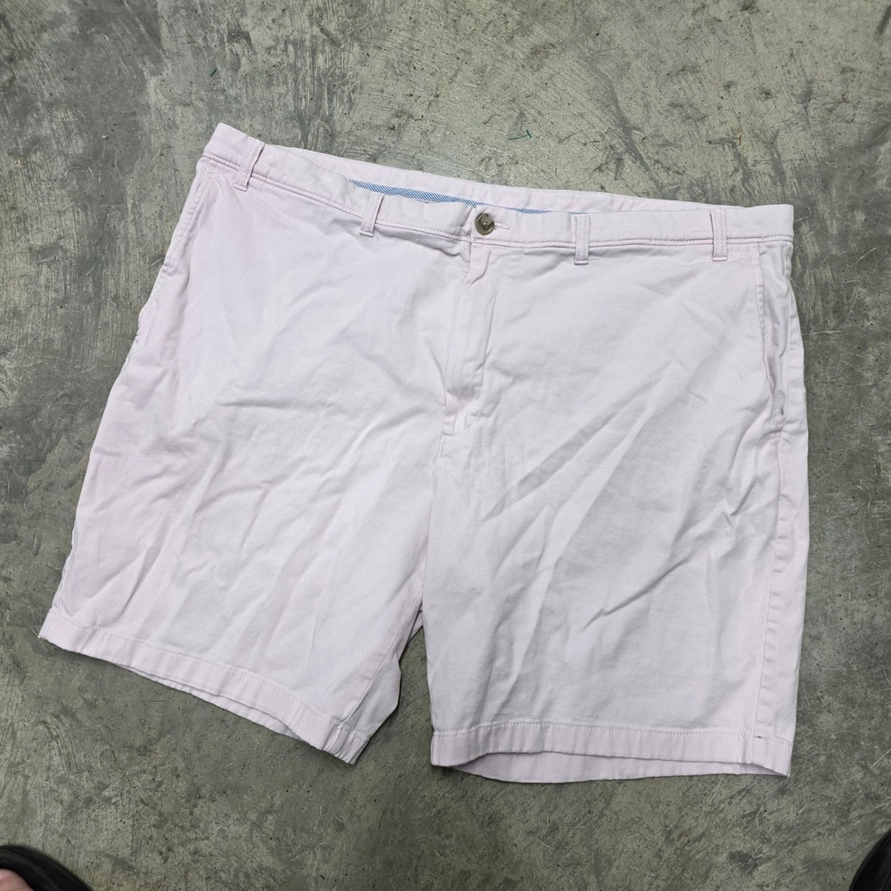 Roundtree & Yorke Mens Light Pink Chino Shorts Size 46 Stretch Cotton Blend
